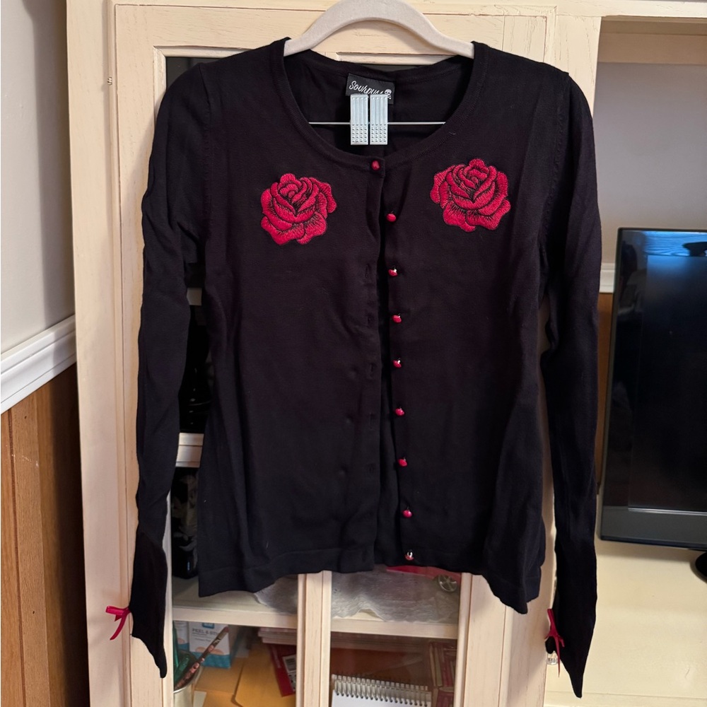 Sourpuss Clothing Rose Cardigan